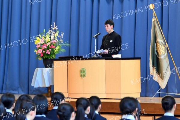 帯広第一中学校卒業式１６（金野和彦撮影）