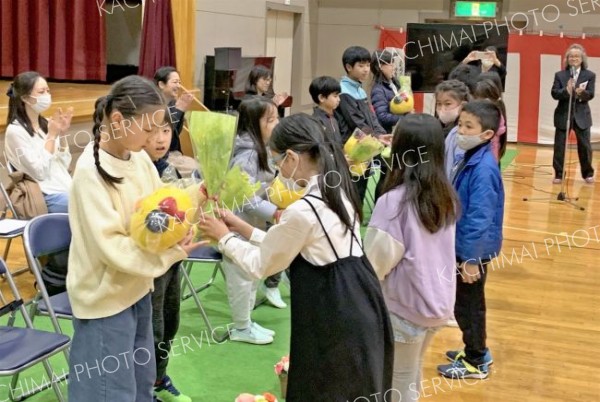 ４月に行われた山村留学受入式