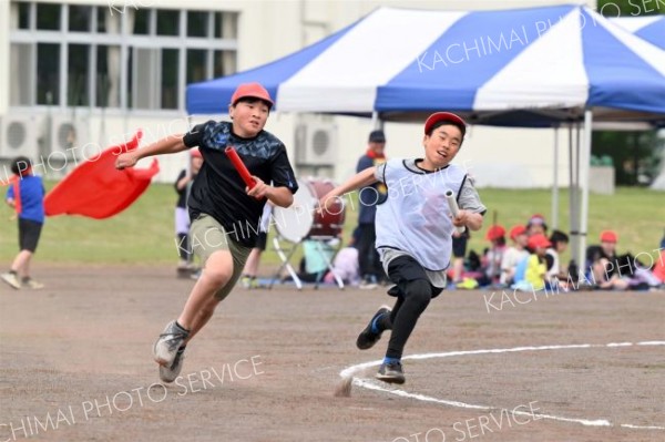 更別小学校運動会（８日、更別小学校。金野和彦撮影）