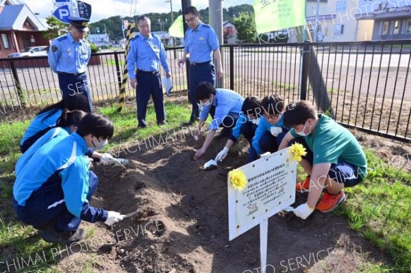 広尾署で「ひまわりの種」プロジェクト