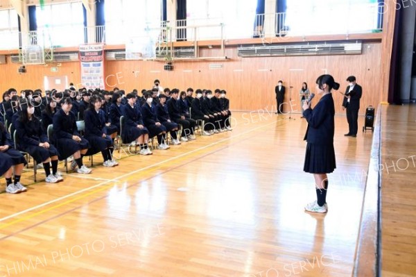 就活や進学に明るい希望を　帯南商高で進路激励会