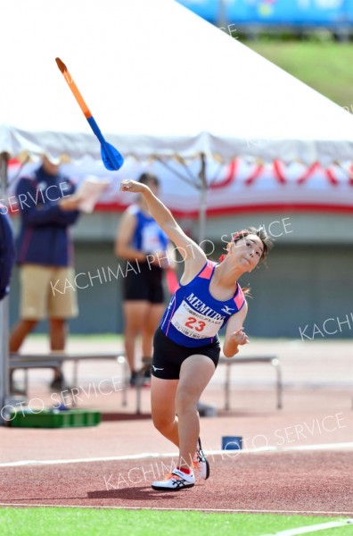 【Ｕ１６女子ジャベリックスロー・決勝】４８メートル４６を投げ３位に入った（芽室中３年）の力投