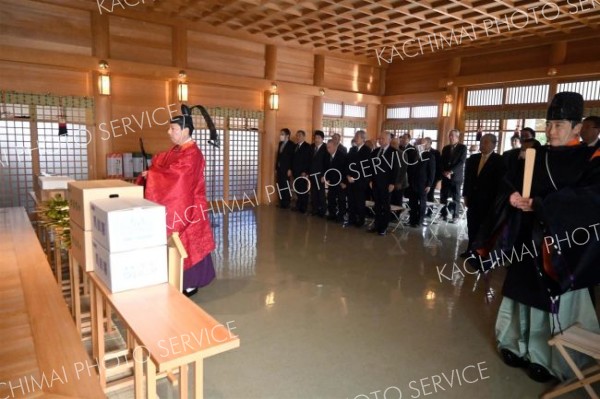 豊穣に感謝　音更神社で新嘗祭