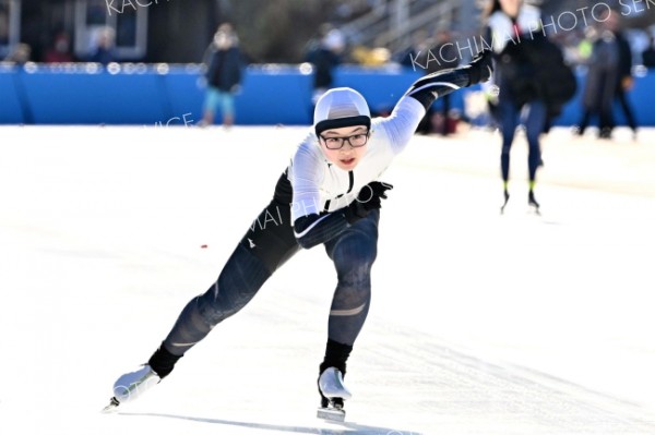 【女子５００メートル】２位に入った（帯二）