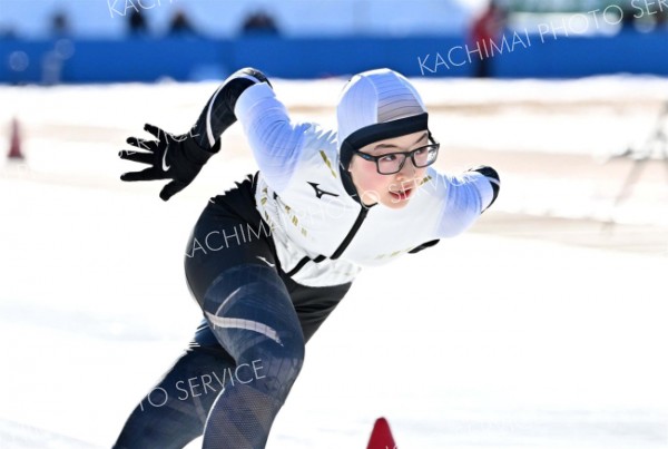 【女子５００メートル】２位に入った（帯二）