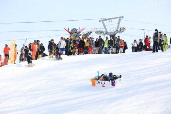 １００人超が冬遊び満喫　ナウマン全道そり大会９