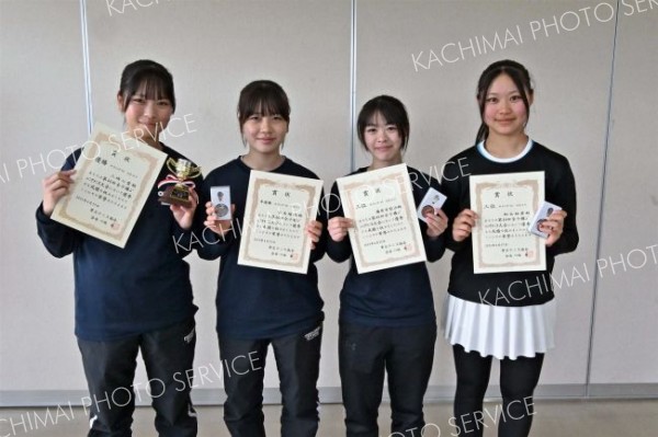 女子シングルスの上位入賞者。