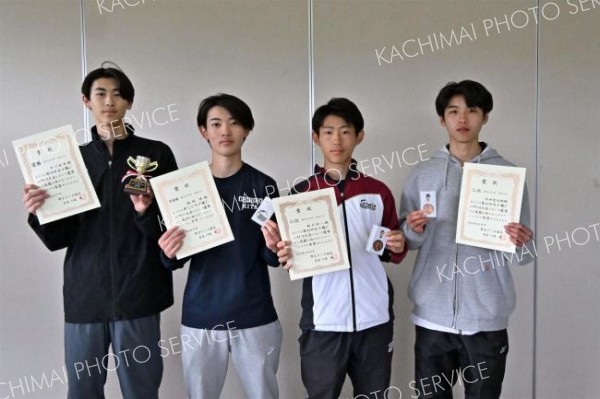 男子シングルスの上位入賞者。