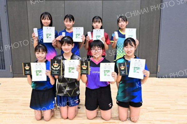 女子シングルスの入賞者
