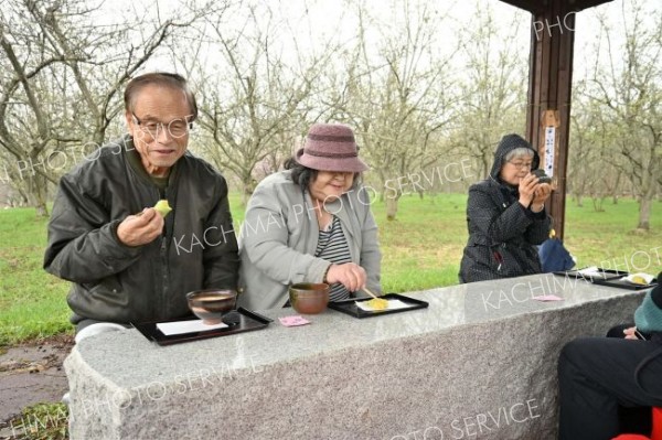 スモモの花をめでながら野だてを楽しむ　更別で「味覚ＤＡＹ」