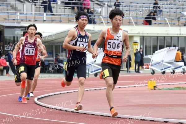 男子４００メートルリレーの白樺学園も　陸上競技道高体連十勝支部予選第１日