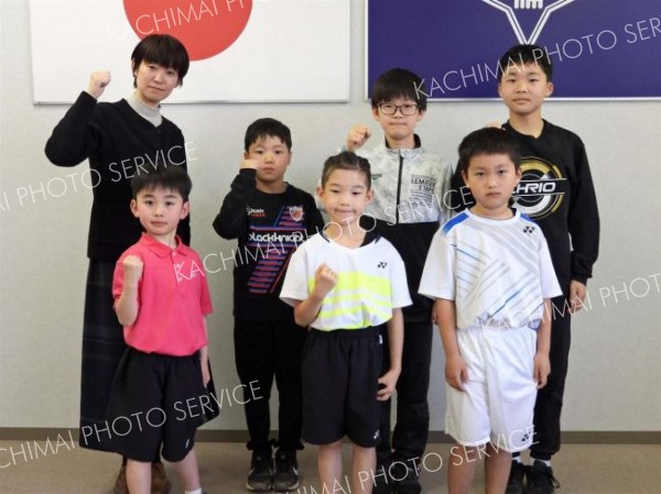 バドミントン道大会へ意気込み語る　浦幌の小学生６人
