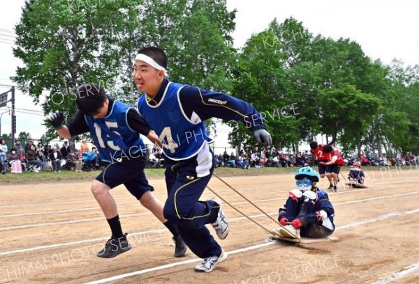 曇り空でもグラウンド熱気　管内中学校で体育祭