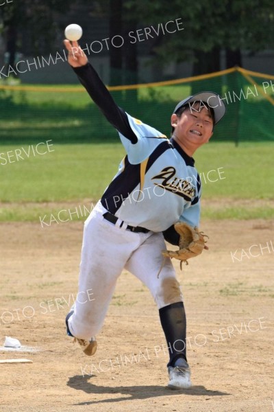 【決勝・栄オールスターズ―豊成ファイターズ】栄の先発・矢田翔真は要所をしっかりと抑え、櫻井渉との完封リレーを達成した
