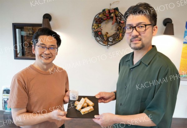 日本酒×スイーツ　久楽屋とあちろがコラボ　「碧雲タルト」完成　２３、２４日に限定販売