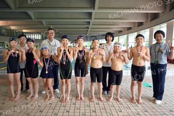 ３種目で大会新記録、音更学童水泳記録会