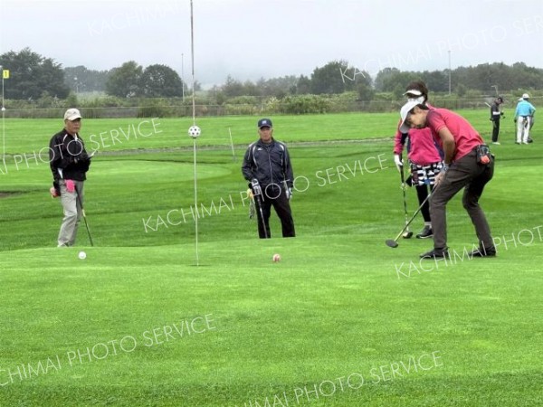 和やかにパークゴルフ楽しむ　しかおいジオパークゴルフ交流大会
