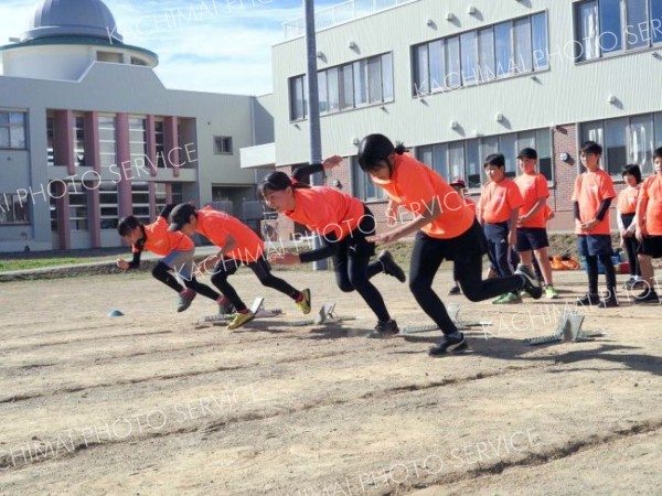 シーズン締めくくり２７人力走　豊頃陸上少年団記録会