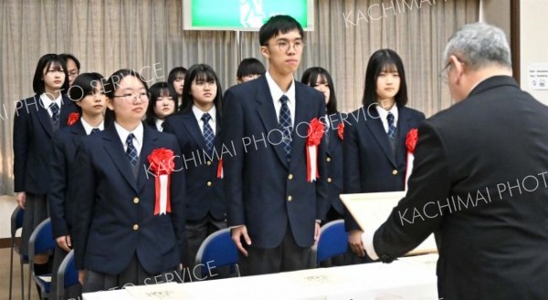 文化奨励賞に選ばれた本別高校吹奏楽部