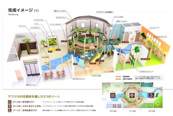 遊び場、アフリカイメージの３ゾーン　おびひろ動物園の屋内遊戯施設着手　来年４月下旬オープン予定