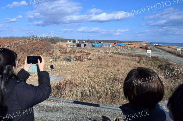 建設が進むロケット発射場「ＬＣ１」（須貝拓也撮影）