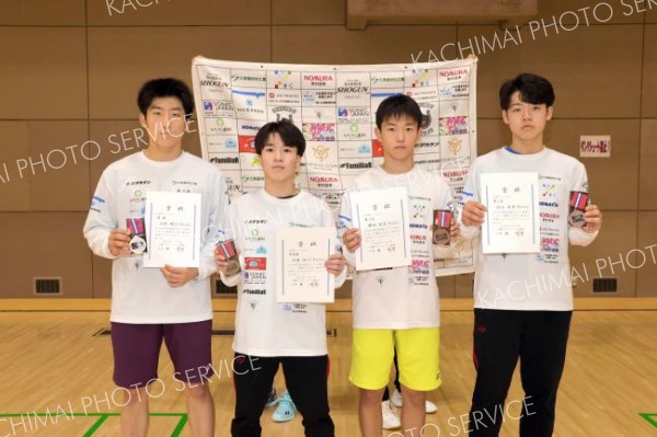 個人戦男子シングルス上位入賞者。