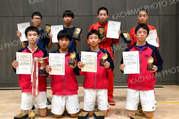 男子ダブルスの上位入賞者。