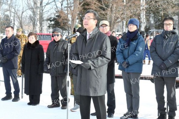 激励のあいさつを述べる