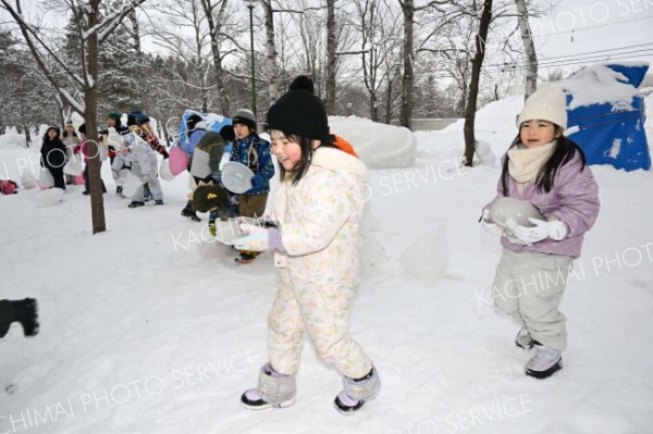 氷のお面（金野和彦撮影）