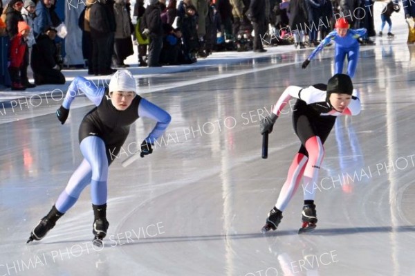 自己ベスト目指して滑走　大樹で南十勝スケート記録会