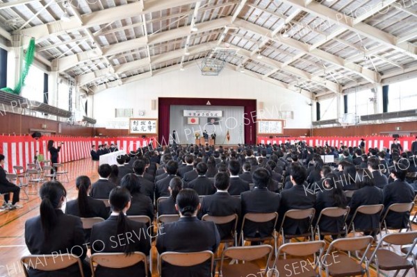 清水高校の卒業式（吉原慧撮影）